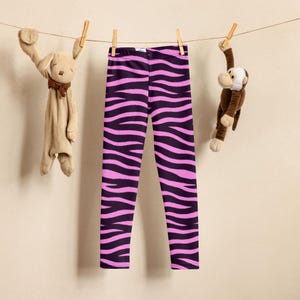 Pink Zebra Stripes Kids Leggings – Fun Animal Print for Toddlers & Girls
