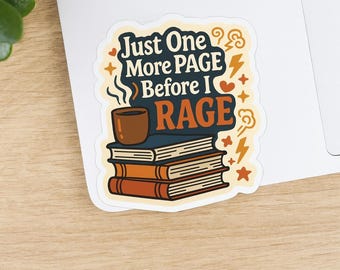 Sticker Just One More page : déco amusante pour ordinateur portable amateur de livres