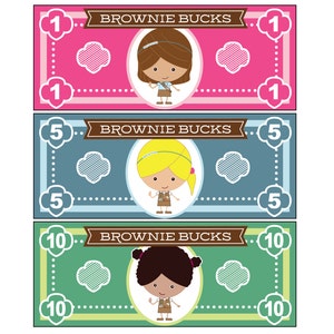 Girl Scout Brownie Bucks Printable Instant Download image 2