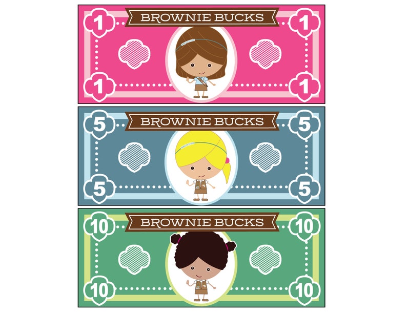 Girl Scout Brownie Bucks Printable Instant Download image 2