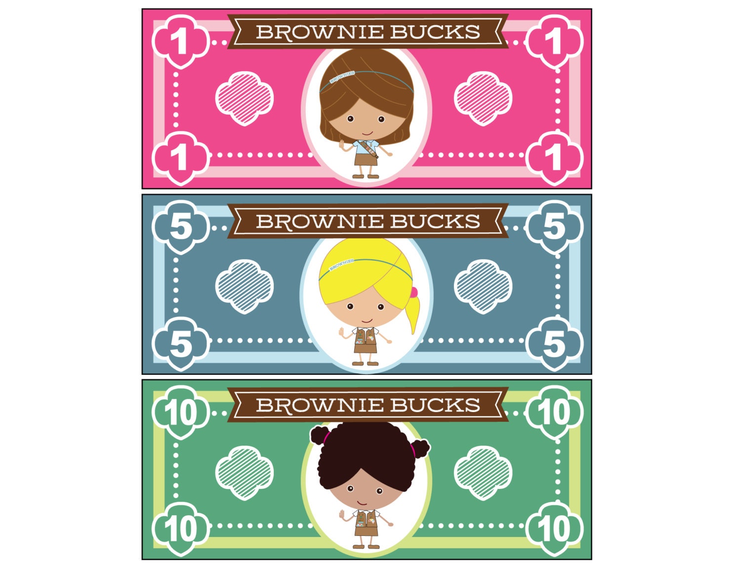 Girl Scout Brownie Bucks - Printable Instant Download - Etsy