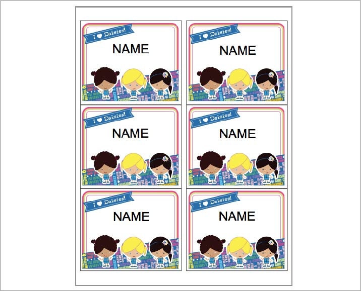 Daisy Girl Scout Name Tag Stickers - Printable - Instant Download - Etsy