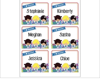 Daisy Girl Scout Name Tag Stickers - Printable - Instant Download