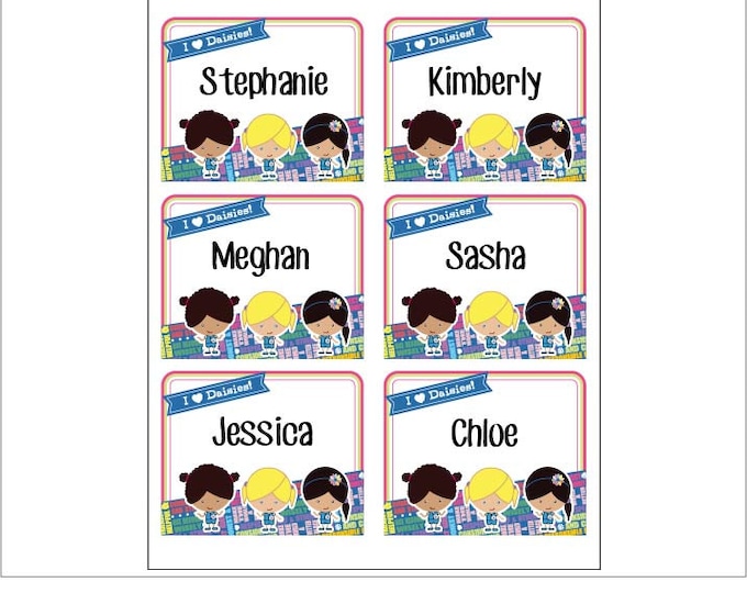 Daisy Girl Scout Name Tag Stickers Printable Instant - Etsy