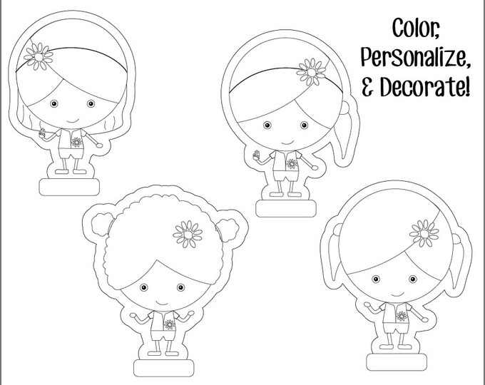 Daisy Girl Scouts Paper Dolls Printable Instant Download Etsy