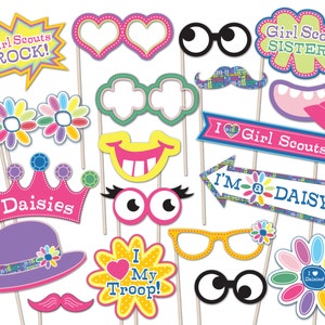 Daisy Girl Scout Photo Booth Props - Printable Instant Download