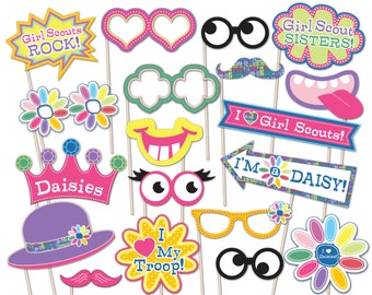 Daisy Girl Scout Photo Booth Props - Printable Instant Download