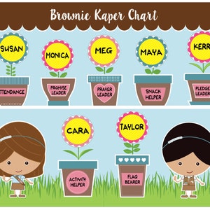 Brownie Girl Scout Kaper Chart - Printable Instant Download