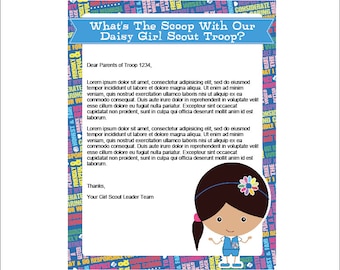 Daisy Girl Scout Letterhead - Printable Instant Download