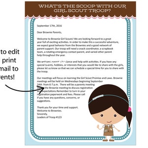 Brownie Girl Scout Letterhead Printable Instant Download image 2