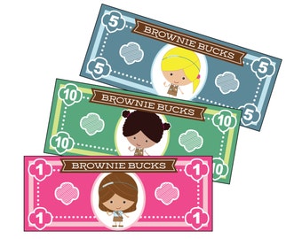 Girl Scout Brownie Bucks - Printable Instant Download