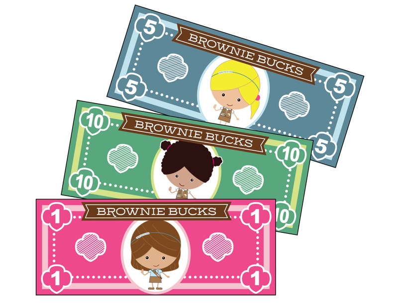 Girl Scout Brownie Bucks Printable Instant Download image 1