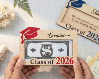 Tarjetero de graduación personalizado, regalo para la promoción de 2026, recuerdo de graduación personalizado, regalo para estudiantes de último año de secundaria, regalo de graduación único