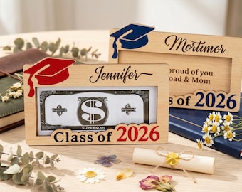 Tarjetero personalizado para graduación 2026, regalo de graduación de la promoción de 2026, tarjetero personalizado, regalo para estudiantes de último año de secundaria, regalo para graduados universitarios