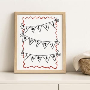 Sweet Home Bama Printable | University of Alabama Wall Art | Digital Download College Dorm Decor | Alabama Crimson Tide Art