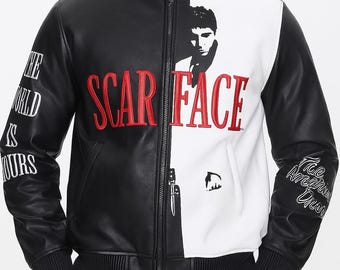 ジャケット・アウター SCARFACE jacket remake Scarface Varsity Jacket - Black | Fashion Nova