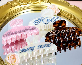Custom Name Hair Clips, Hair Claw, Custom Hair Comb