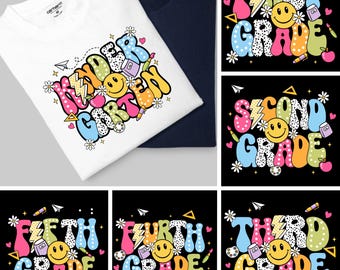 Preppy Back To School PNG Bundle: Coquette Teacher Shirt Designs (Digital Download)