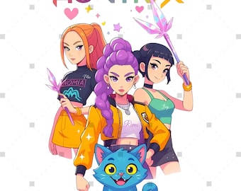 Kpop Huntrix PNG, Anime Girls, Derpy Tiger (Digital Download)