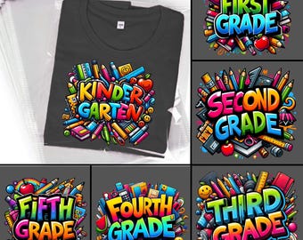 Preppy Back to School PNG Bundle: Coquette Teacher Shirt Design (Digital Download
