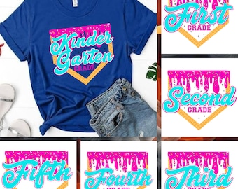 Preppy Back to School PNG Bundle: Coquette Teacher Shirt Design (Digital Download