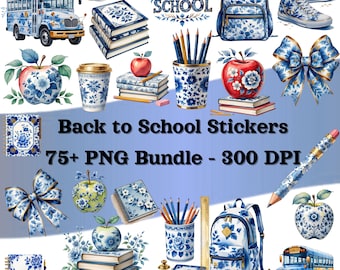 School Supplies Clipart Set: Teacher Graphics, Back to School PNG Bundle (Digital Download)