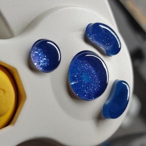 Bald Ocean Blue Custom Resin GameCube Controller Buttons (READ DESCRIPTION)