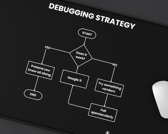 Debugging Flowchart Desk Mat | Programmer Coding Humor