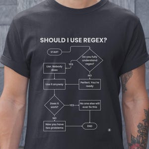 Regex Flowchart Shirt | Programmer Coding Humor Tee