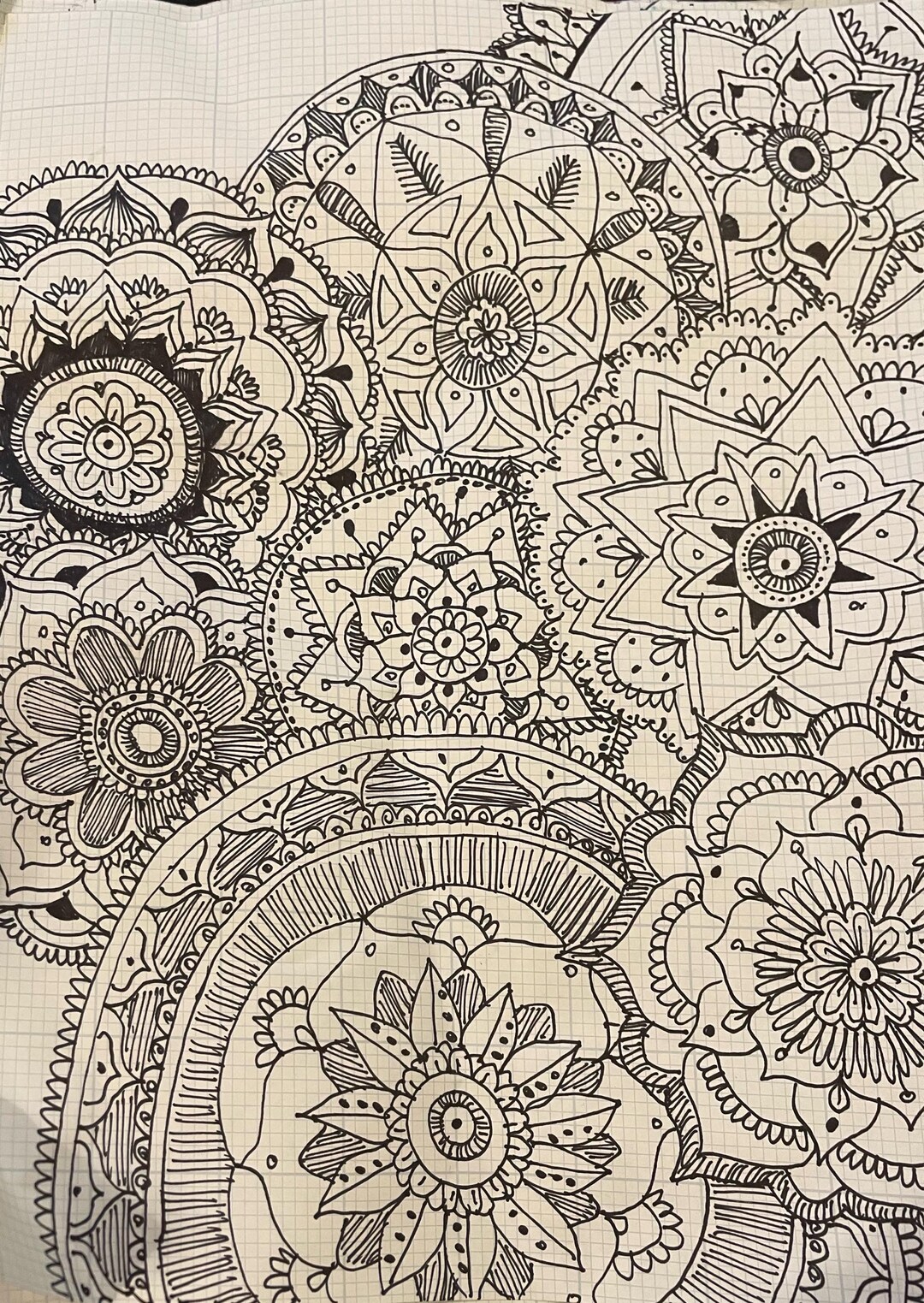 Hand Drawn Black and White Doodle Art, Pen and Paper (digital Download ...
