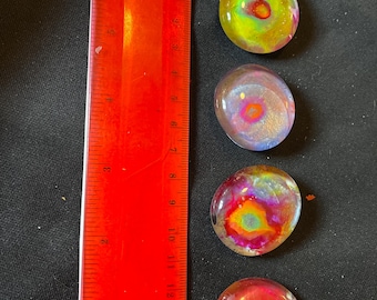 set of four (4) hydro-painted gems as magnets