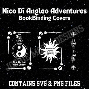 The Sun and The Stars Nico di Angelo Adventure Book Binding Covers | Digital Download | SVG File & PNG Files