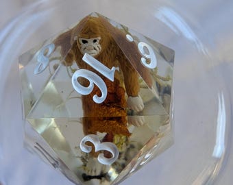 Hiding Sasquatch Resin D20: Foraged Mushroom, Moss and Lichen Dice