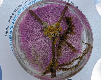 Popsocket | Lovely Lichen chunky phone popsocket | purple | plant | nature | lichen | fancy | unique | pnw | phone | accessory | moss