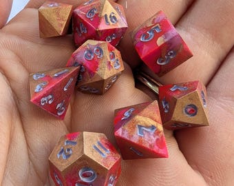 Pink Royalty Mini Resin Dice Set: Sharp Edged DND Dice, mini
