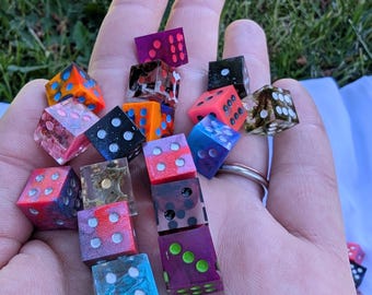 Grabbag Random Handmade Sharp Edge Resin D6 Dice: Pip RPG Gaming