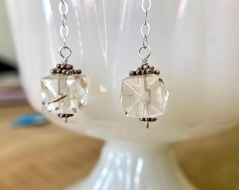 Make a Wish Sterling Silver Earrings with real dandelion seeds | resin | nature jewelry | silver | handmade | unique | dangly earring | wish