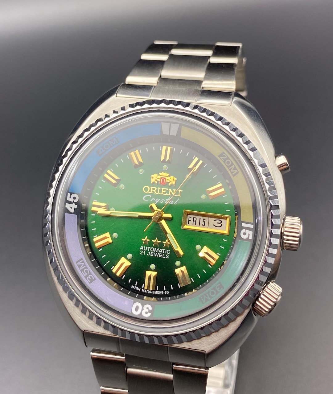 専用出品【OH済】Full Auto Orient KING DIVER Vintage Orient King Diver Automatic Watch – Green Dial, Japan Made