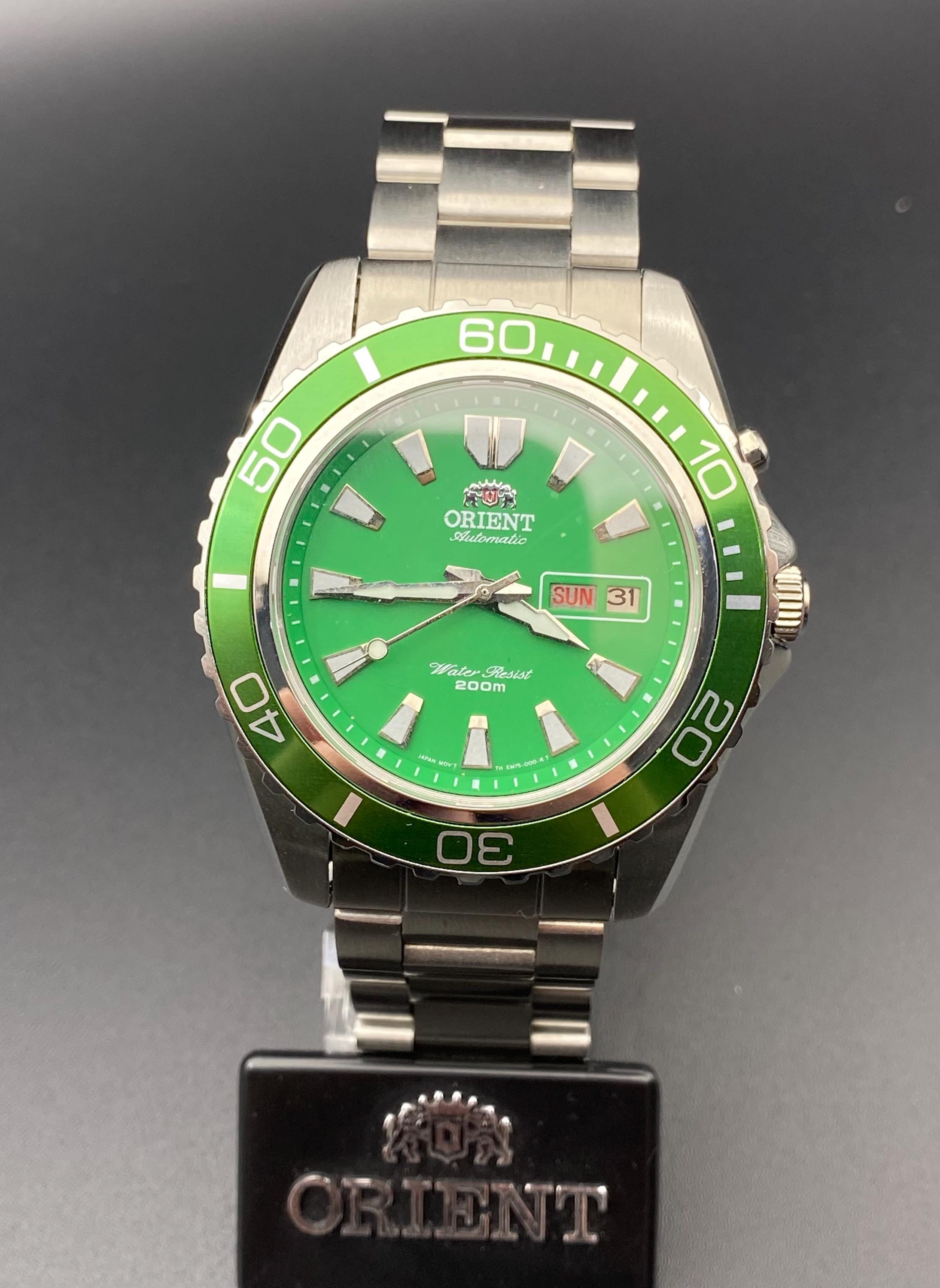 Orient Mako XL Automatic Diver Watch – Green Bezel, Japan Made - Etsy