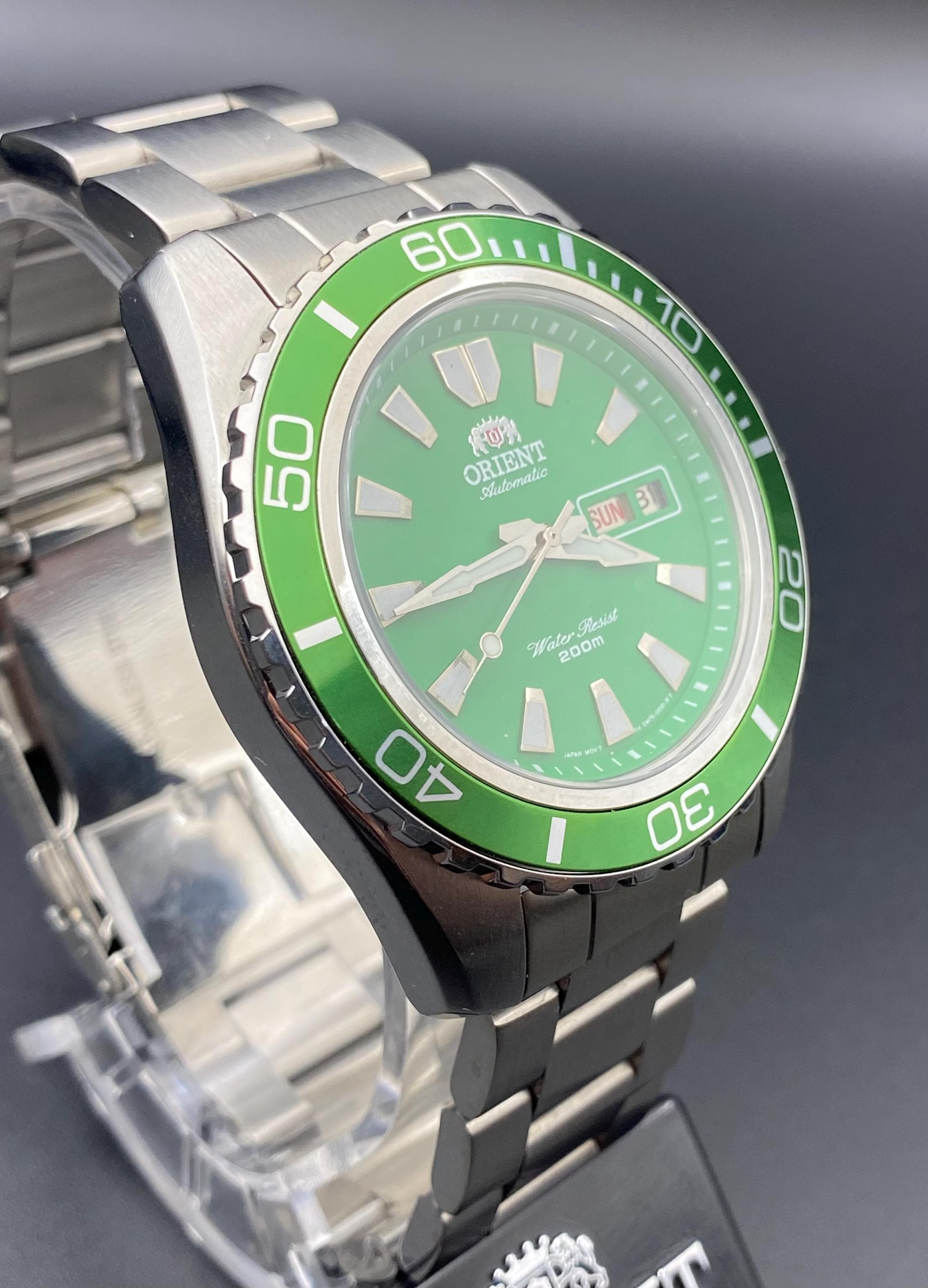 Orient Mako XL Automatic Diver Watch – Green Bezel, Japan Made - Etsy