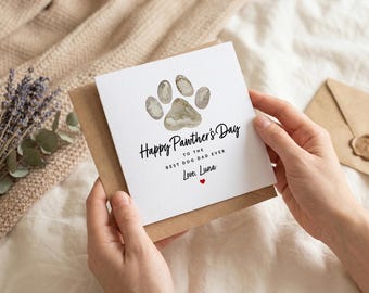 Aangepaste hond vader moeder naamkaart, Happy Pawthers Day-wenskaart, leuke kaart van hond, huisdier vader cadeau, hondenliefhebber Vaderdag aandenken