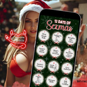 12 Days of Sexy Christmas | Naughty Couple Advent Roleplay Countdown | x-rated Sex Calendar | Phone + Printable