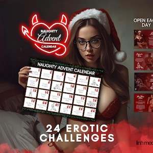Naughty Advent Calendar | Interactive Kinky Holiday for Couples | 24 Intimate Prompt | Sexy Adult Christmas Countdown