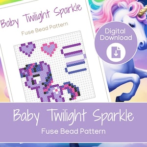 Twilight Sparkle Perler Bead Pattern: My Little Pony Pixel Art (PDF Download