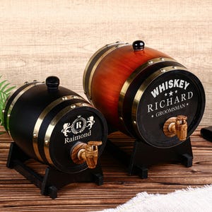 Personalized Engraved Whiskey Barrel 1L 3L,Wood Whiskey Barrel,Customzie Engraved Barrel,Whiskey cask for dad,Bourbon Barrel Customize