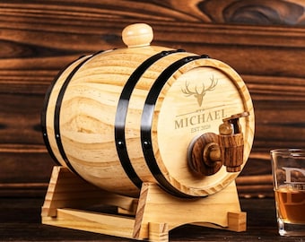 Personalized Engraved Whiskey Barrel 3L | Mini Wood Whiskey Barrel