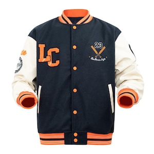 Custom Varsity Letterman Jacket – Personalized Graduation Jacket with Name, Team, Year & Leather Sleeves