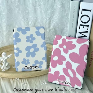 Pink Blue Floral All New Kindle 12th Generation 2024 Case, Paperwhite 2021 Cover 6.8 case, Kindle Paperwhite 12th 7&quot; Cover, Gift for Her