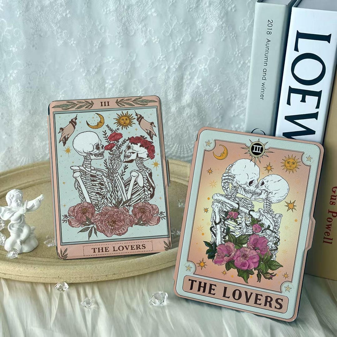 Skeleton Tarot Card Cover Paperwhite 2024, Auto Wake/Sleep Case,Kindle 11th 2024 Case Paperwhite 7'' Case,Kindle Colorsoft Case gift for her