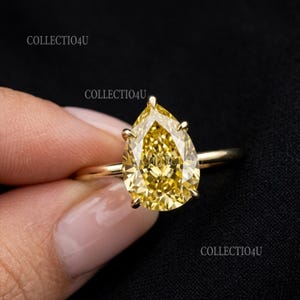 Labbskapad Citrin Solitaire Förlovningsring, Jubileumssmycken 925 Silver
